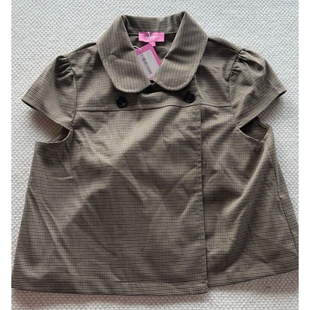 NWT EDIKTED Houndstooth Cape Top Jacket Women’s Small